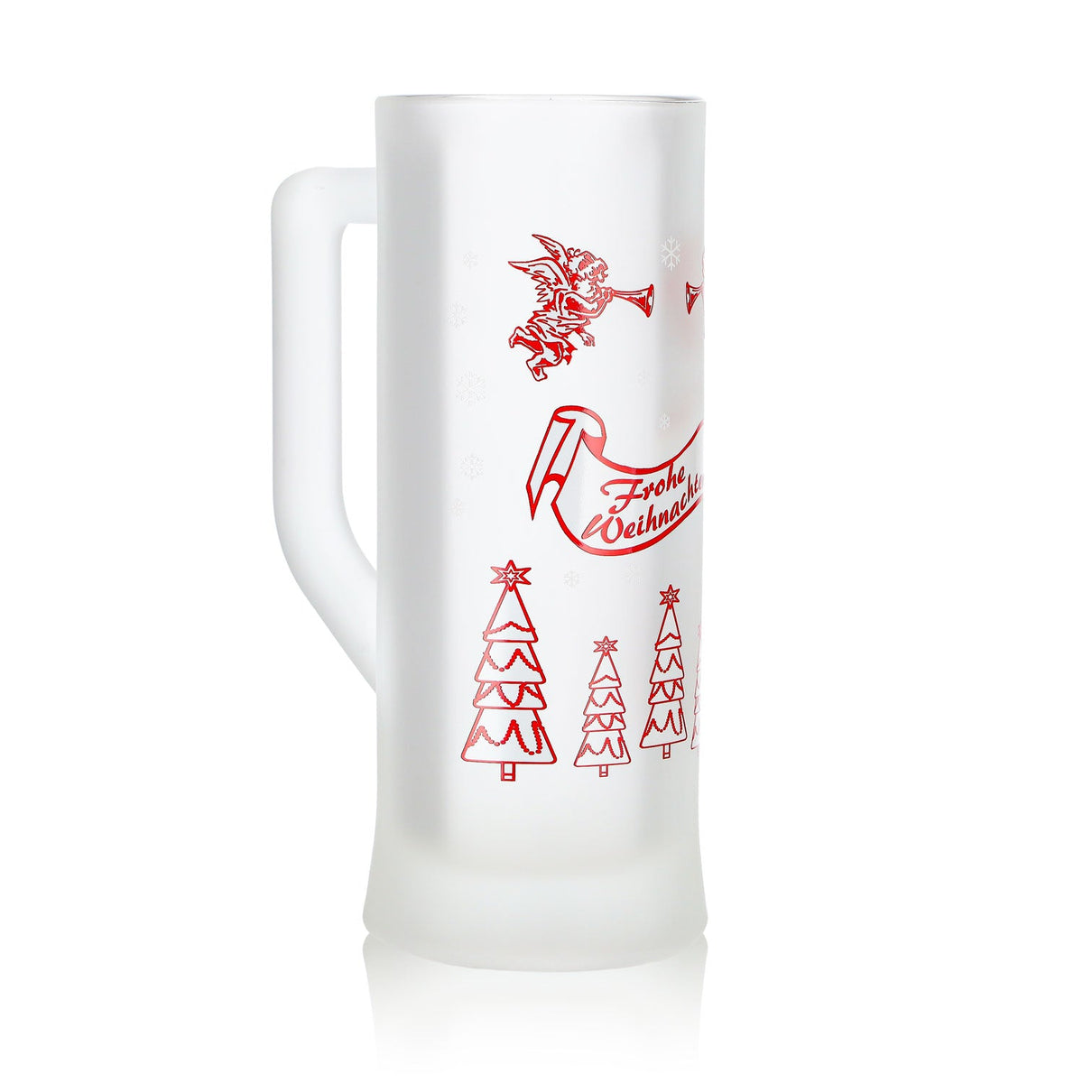 2 Mohaba Karlsseidel Mulled Wine Mugs, Satin-Finish Glass, "Merry Christmas Angel," 0.2 L, Calibrated – View 3