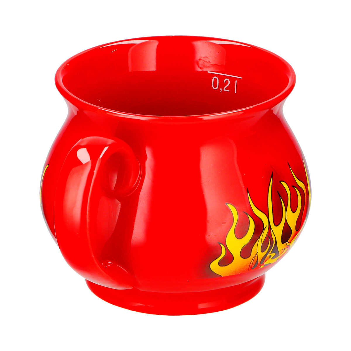 2 Mohaba Mulled Wine Mugs, Round Mugs, "Feuerzangenbowle," Fire-Red, 0.2 L, Calibrated – View 7
