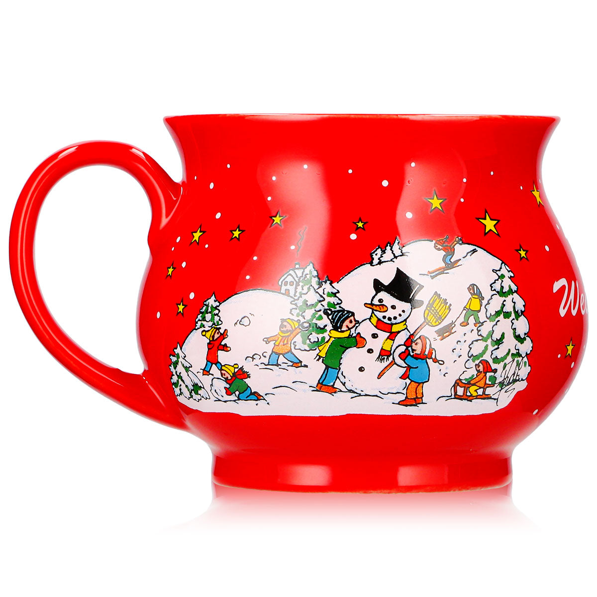 6 Mohaba Mulled Wine Mug, Round Mug, Merry Christmas, Winter, Fire Red, 0.2 L, Calibrated – View 4