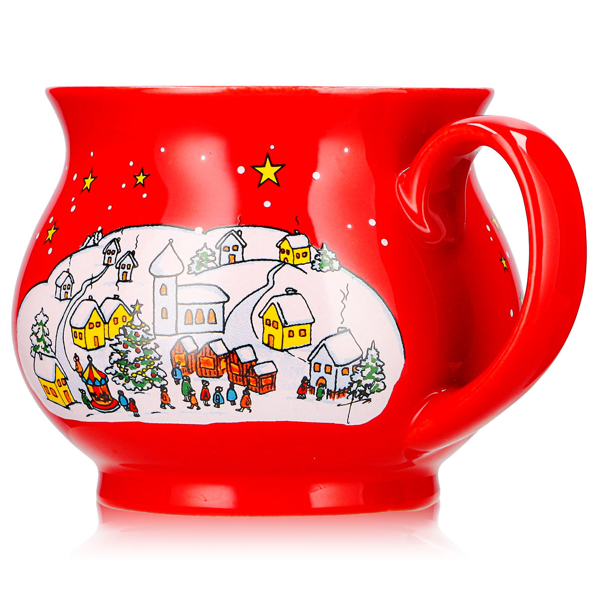 2 Mohaba Mulled Wine Mugs, Round Mugs, Merry Christmas, Winter, Fire Red, 0.2 L, Calibrated – View 5
