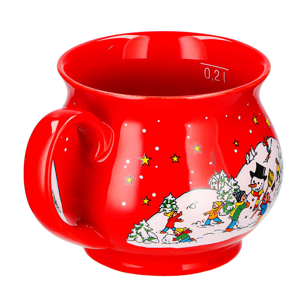 12 Mohaba Mulled Wine Mugs, Round Mugs, Merry Christmas, Winter, Fire Red, 0.2 L, Calibrated – View 7