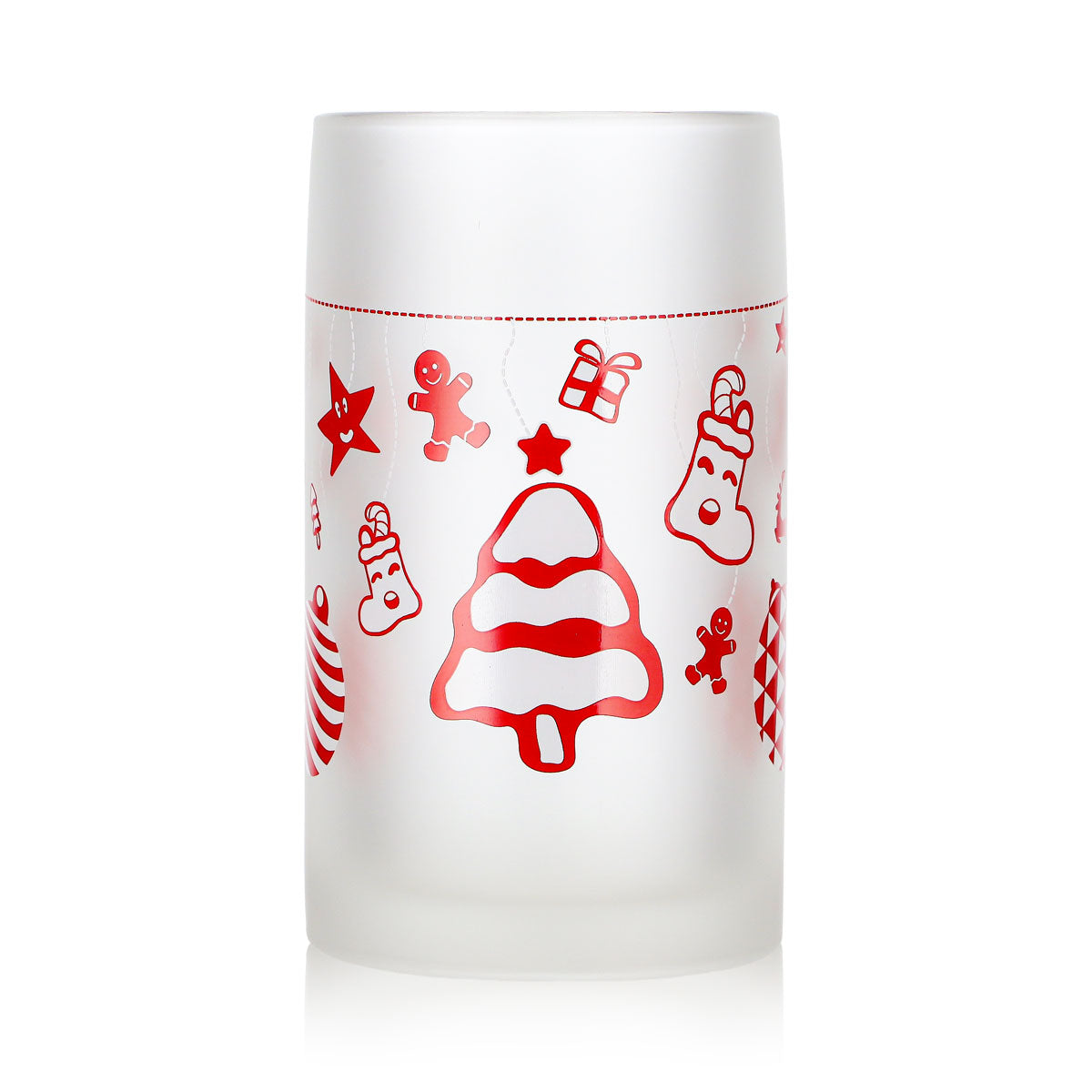 12 Mohaba Ludwigsseidel Glazed Glass Mulled Wine Mugs with Christmas Tree Design, 0.2 L, Calibrated – View 2