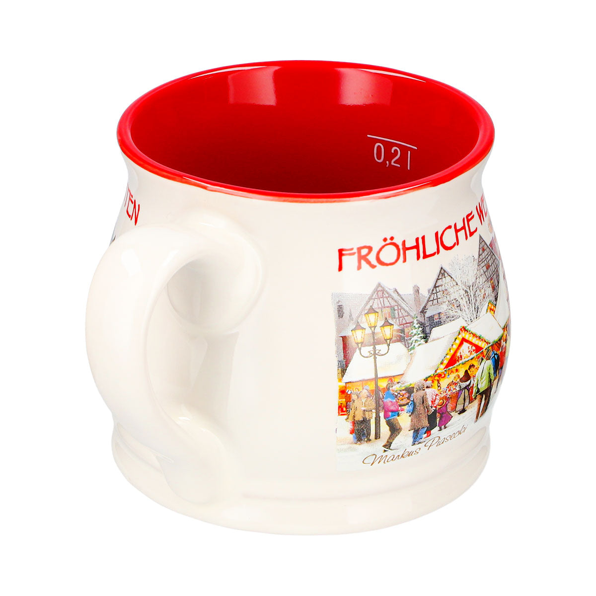12 Mohaba Mulled Wine Mugs, Punch Cups, "Merry Christmas Chamonix," 0.2 L, Calibrated – View 7