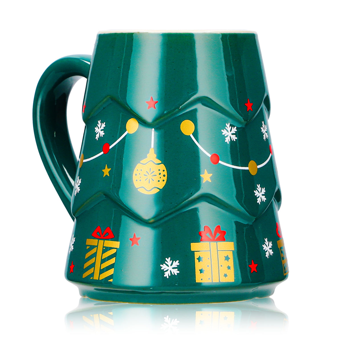 12 Mohaba Mulled Wine Mugs, Christmas Tree Design, Dark Green / Chamonix, 0.2 L, Calibrated – View 3