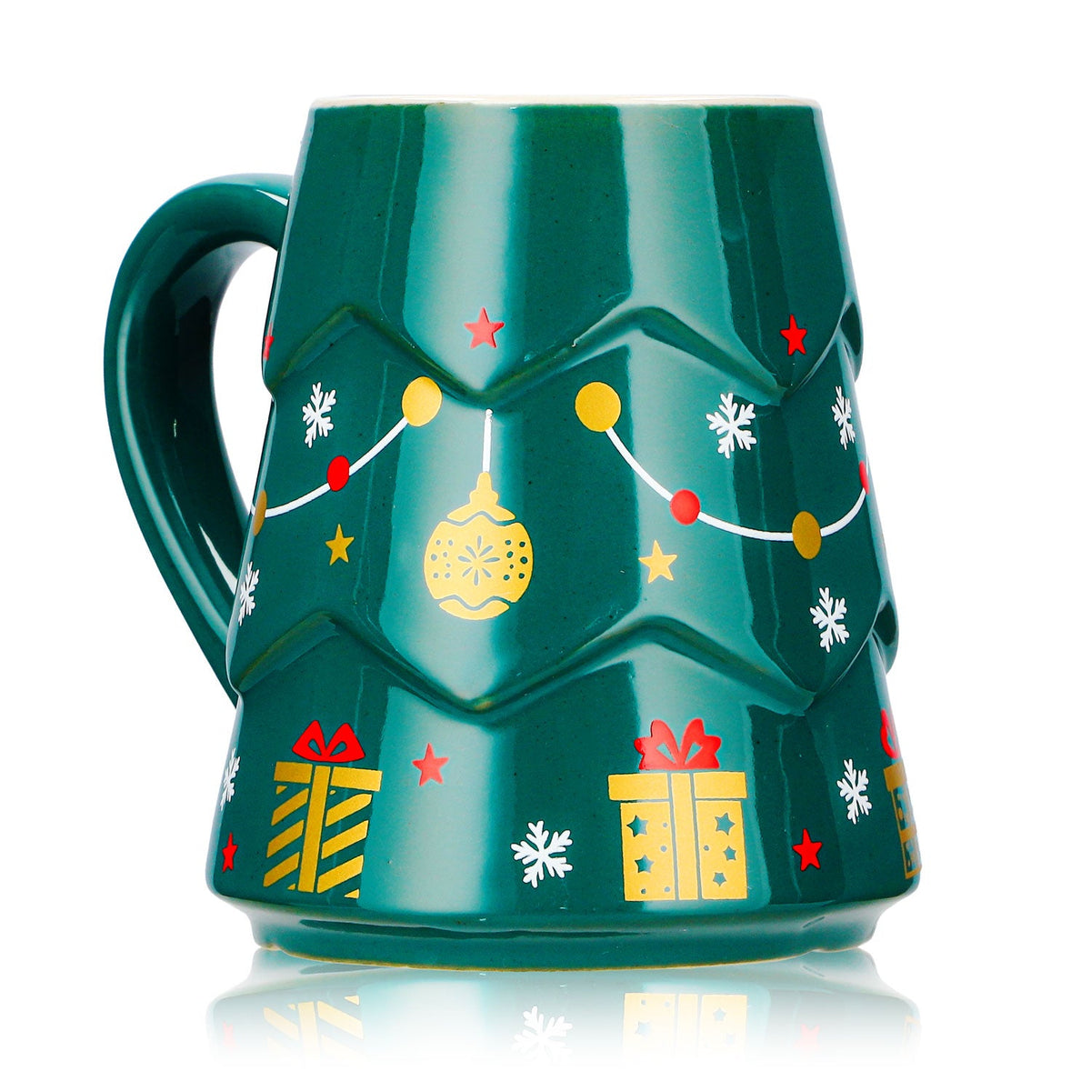 2 Mohaba Mulled Wine Mugs, Christmas Tree Design, Dark Green / Chamonix, 0.2 L, Calibrated – View 3