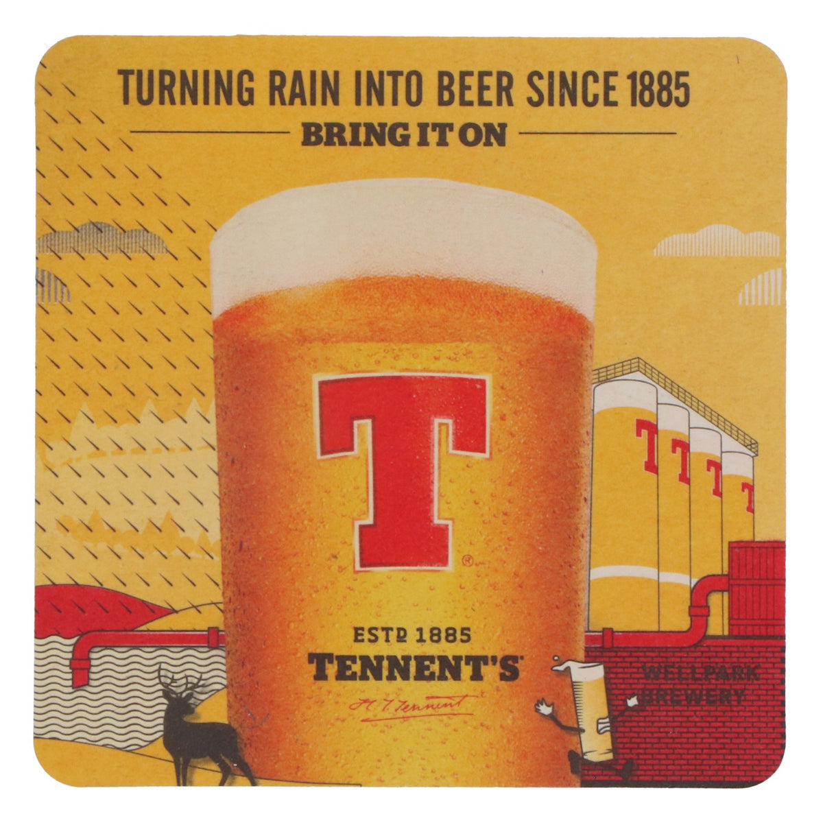 120x Tennent's beer coasters, glass coasters, lids, 9.5x9.5 cm – View 4