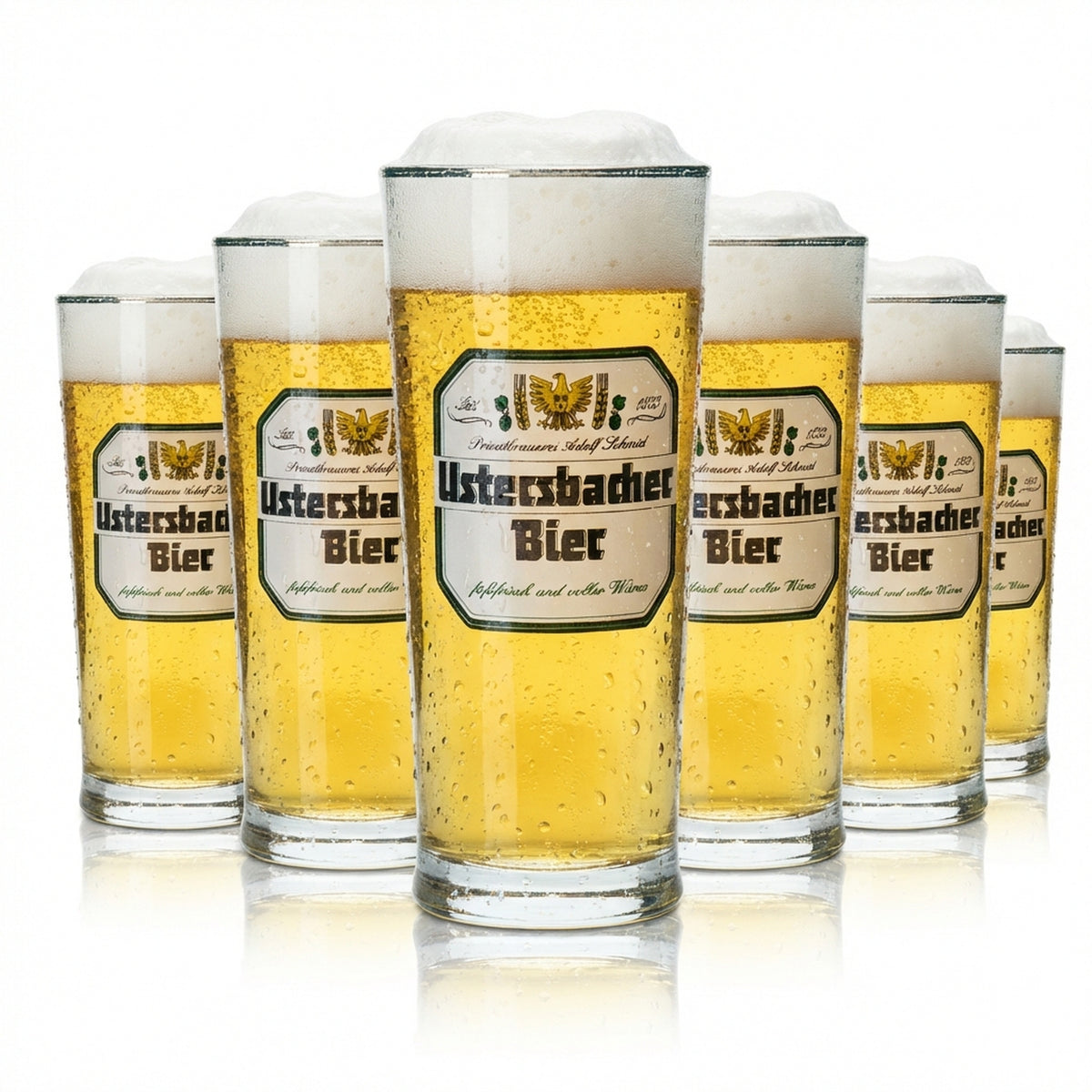 12x Adolf Schmid beer glass 0.25l mug Ustersbacher Sahm Willi glasses Brewery