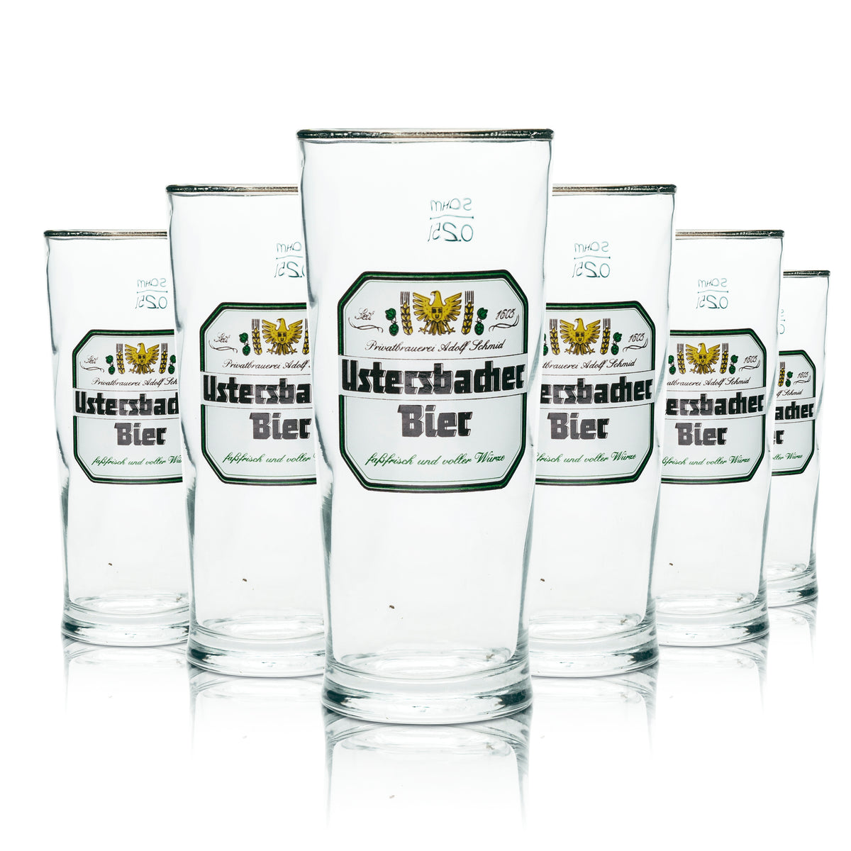 12x Adolf Schmid beer glass 0.25l mug Ustersbacher Sahm Willi glasses Brewery – View 4