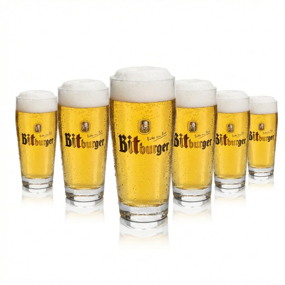12x Bitburger beer glass 0.2l Willi mug