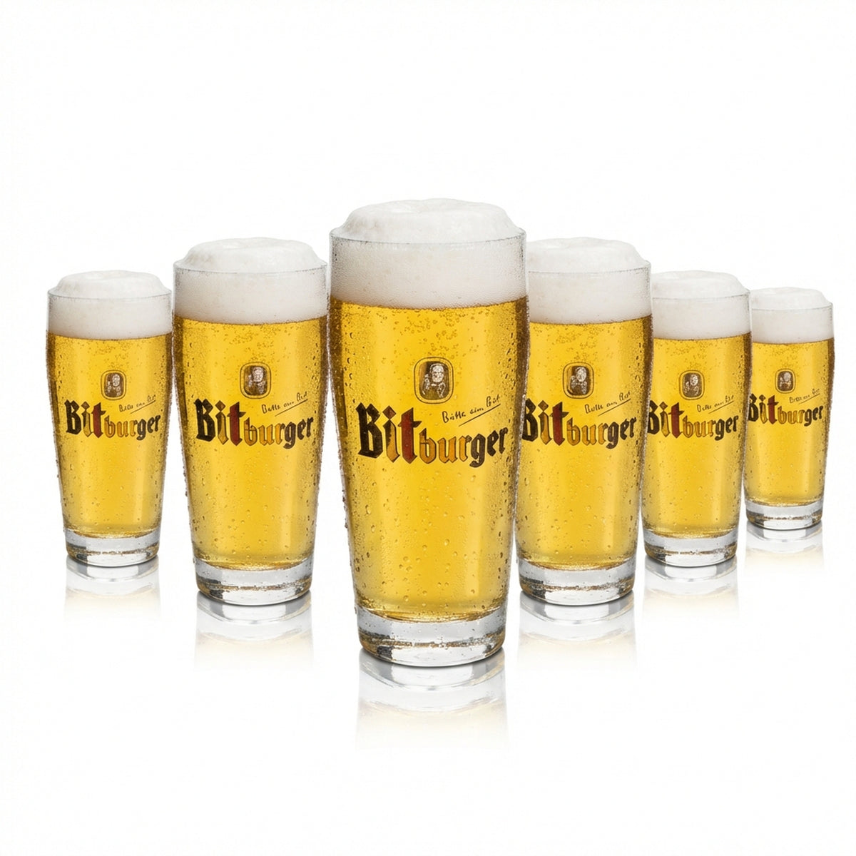 12x Bitburger beer glass 0.2l Willi mug