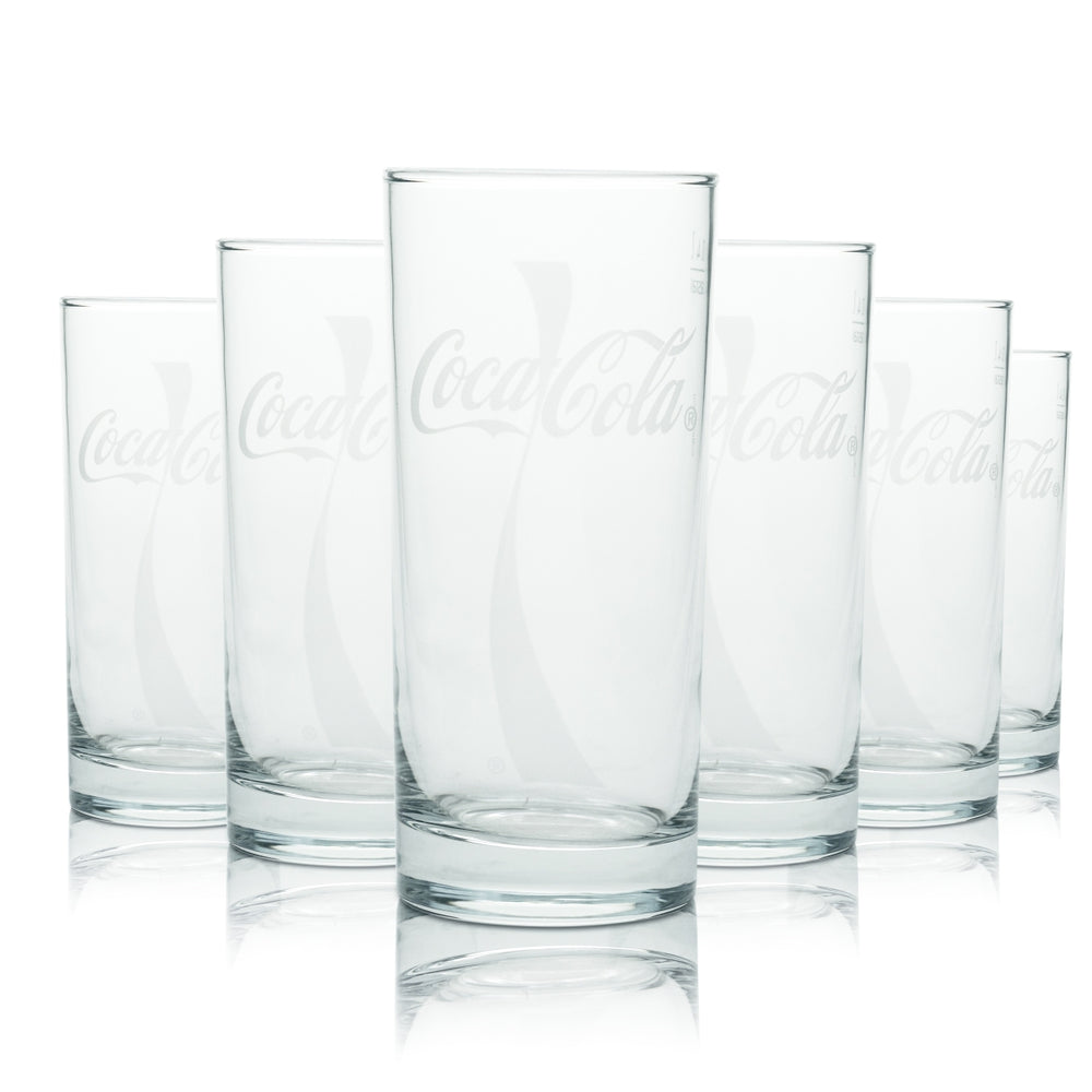 12x Coca Cola Glass 0.4l Wave Cup Tumbler Glasses Soft Drink Limo Coke Zero Soda