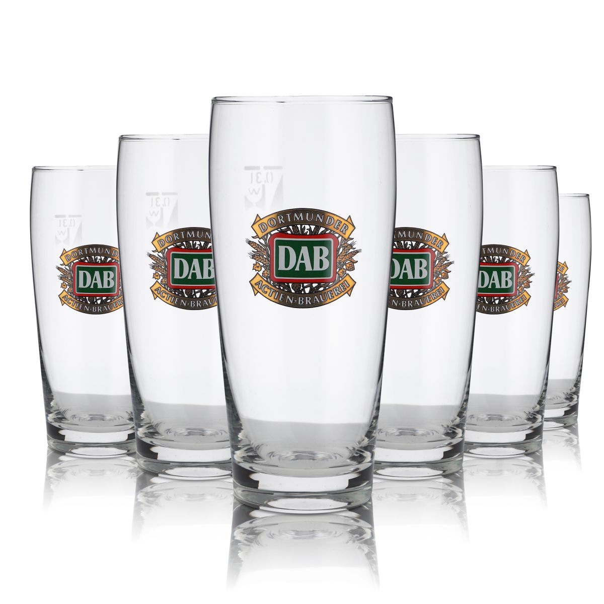 12x DAB glass 0,3l Willi Becher beer bar glasses set Dortmunder Aktien Brauerei