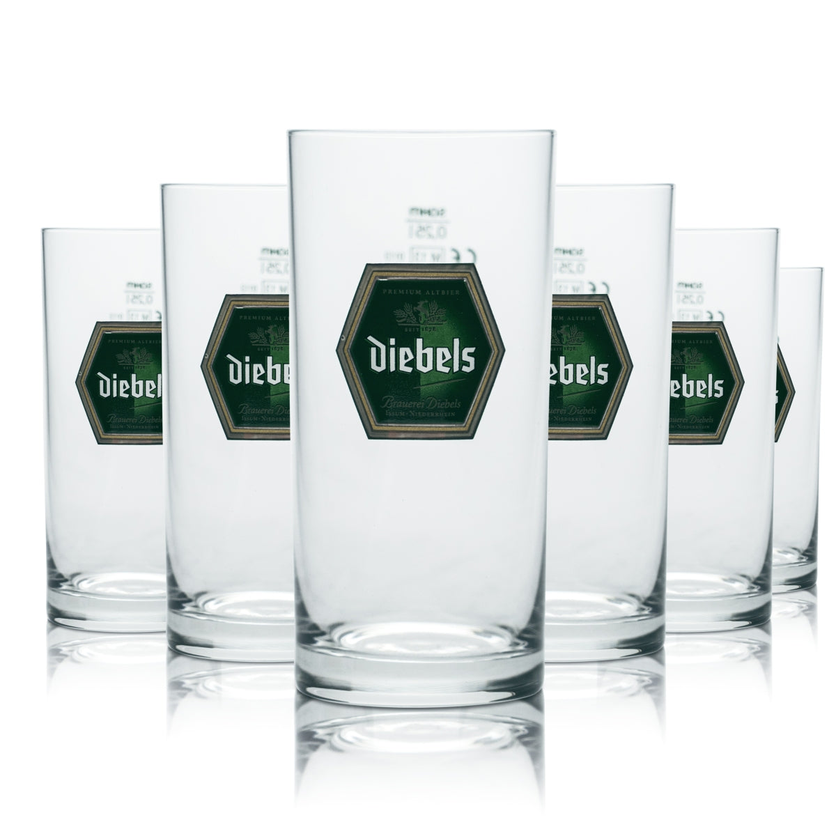 12x Diebels Glass 0.25l Alt Beer Mug Bar Glasses Brewery Gastronomy Calibrated