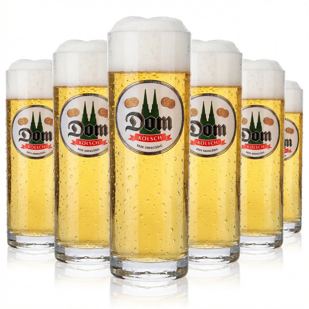 12x Dom Beer Glass 0.2l Beer Glasses Kölsch Glass Bar White Logo Sahm