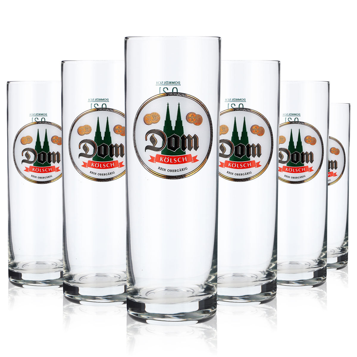 12x Dom Beer Glass 0.2l Beer Glasses Kölsch Glass Bar White Logo Sahm – View 5
