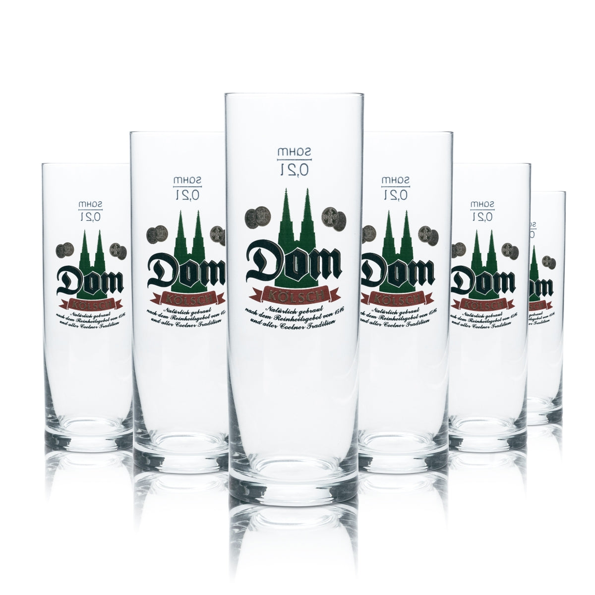 12x Dom Beer Glass 0.2l Kölsch Mug Glasses Gastro Pub Carnival Cologne