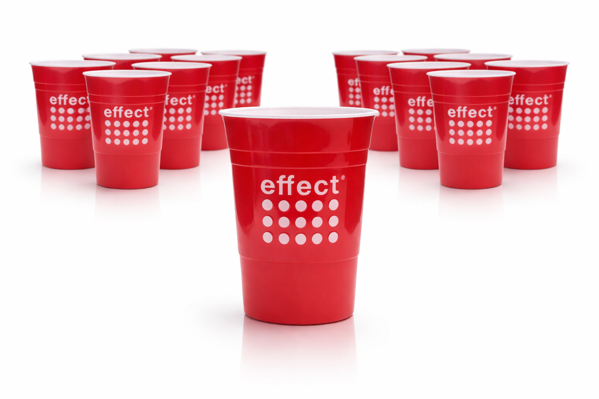 12x Effect Cups 0.3l Reusable Red Cup Plastic Glasses Beer Pong Glass Plastic