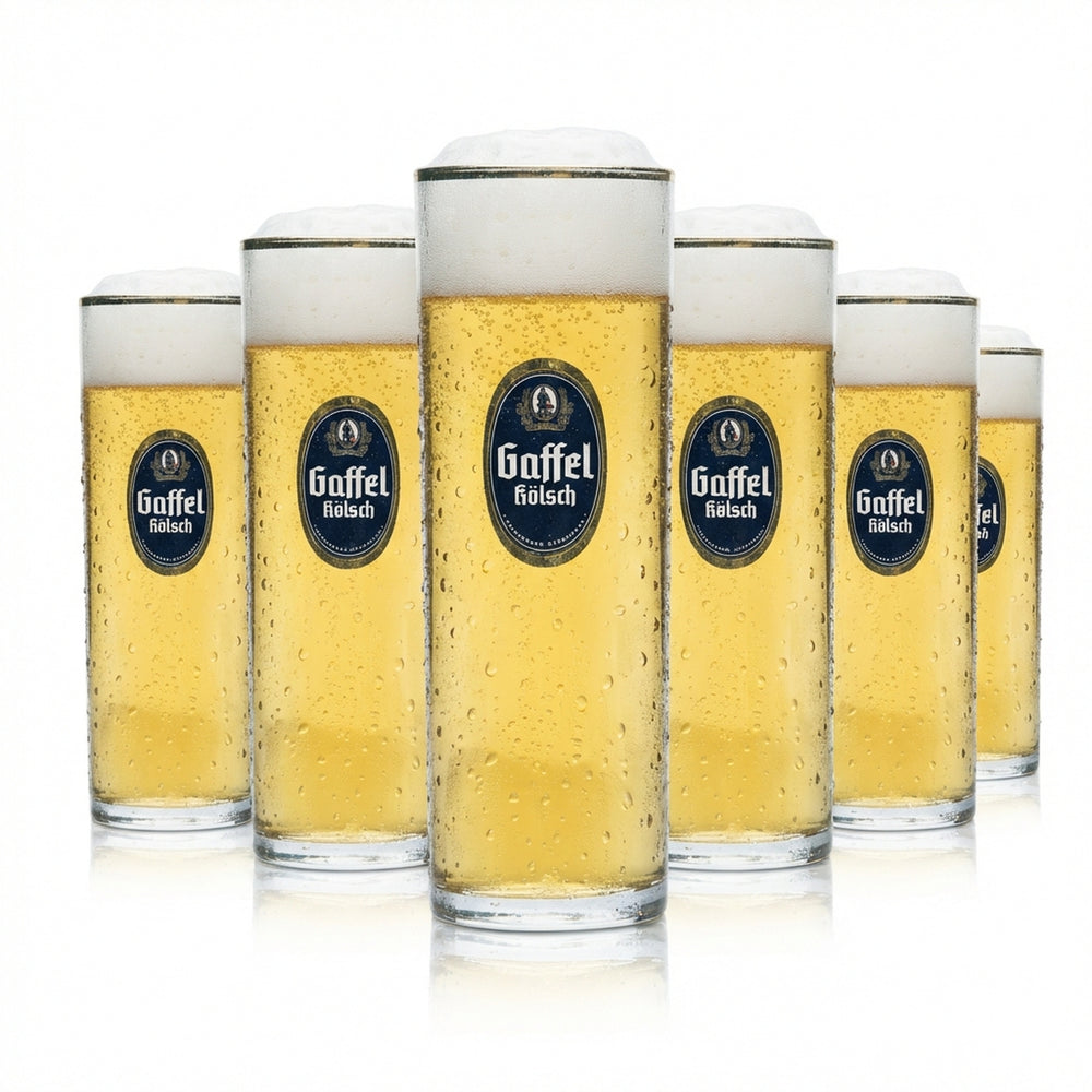 12x Gaffel beer glasses Kölsch glasses 0.25 l Kölsch glass with gold rim