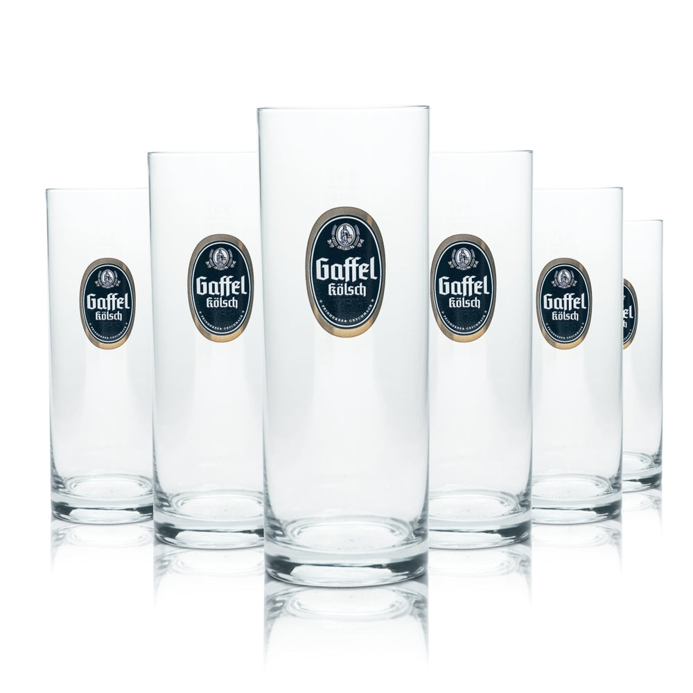 12x Gaffel Kölsch beer glass 0.4l pint mug glasses Cologne pub gastro bar Alt