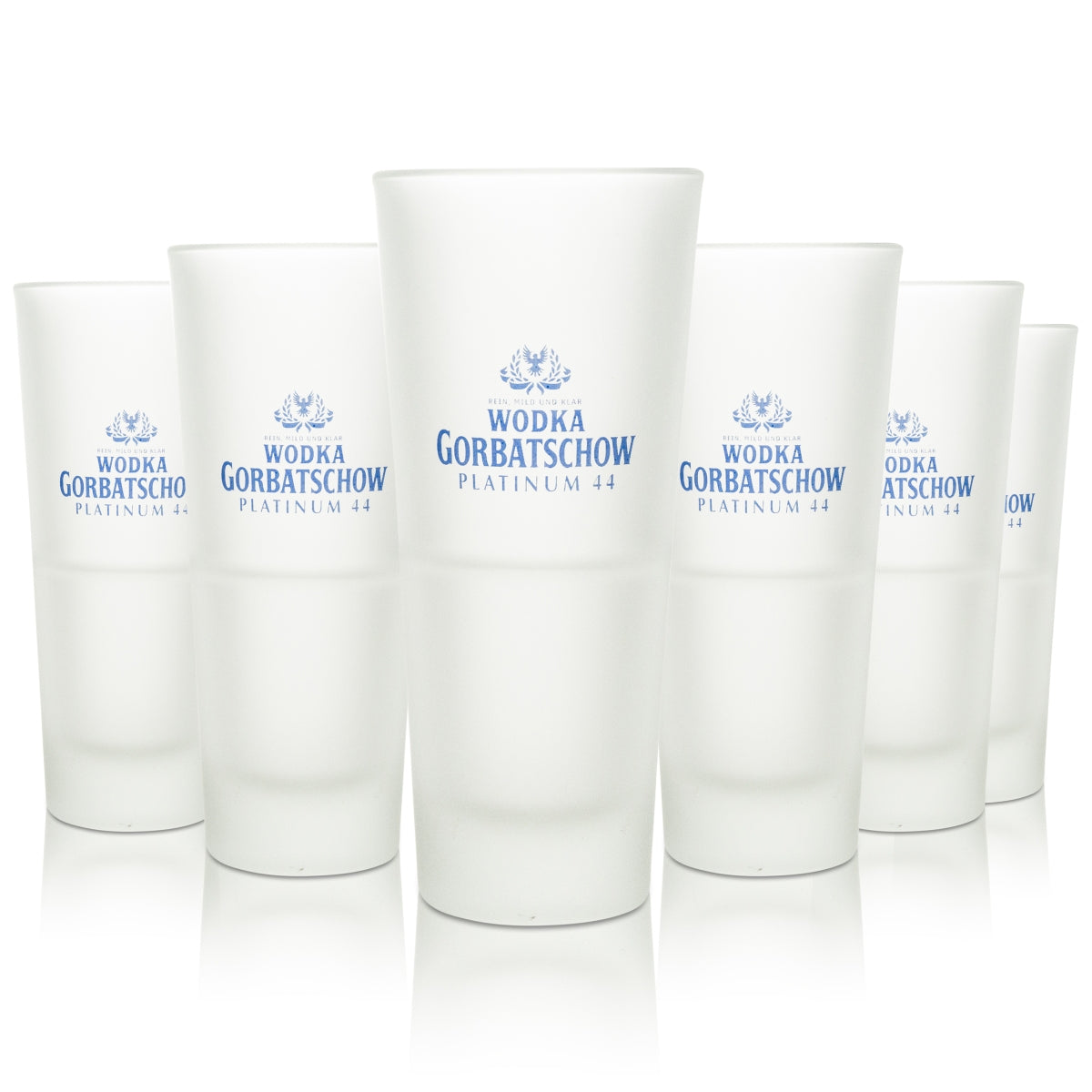 12x Gorbatschow Vodka Glass Long Drink Milk Glass 296ml Stackable