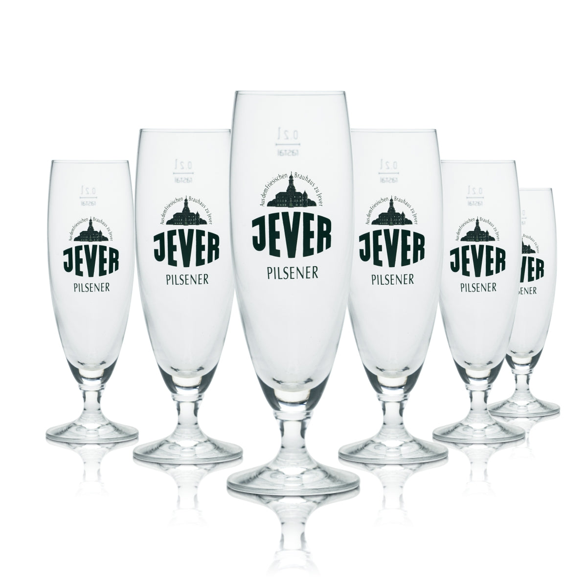 12x Jever Glass 0.2l Tulip Cup Pilsener Beer Glasses Brewery Gastro Calibrated