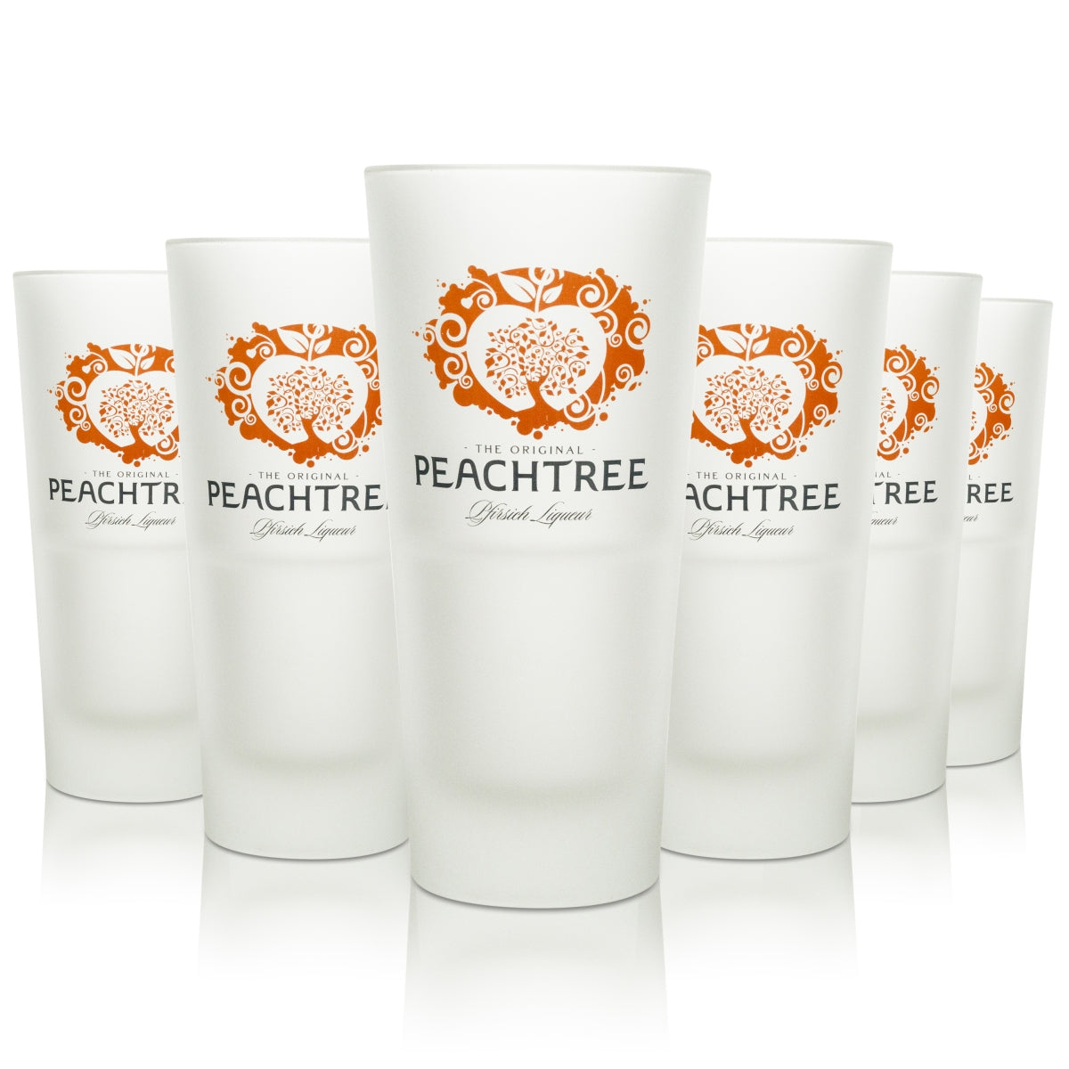 12x Peachtree liqueur glass, long drink, frosted glass, 355 ml