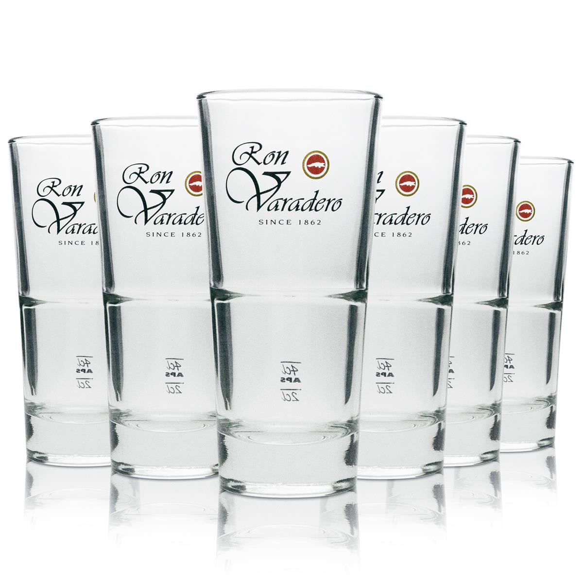 12x Ron Varadero Rum Glass Long Drink Black Lettering 350ml