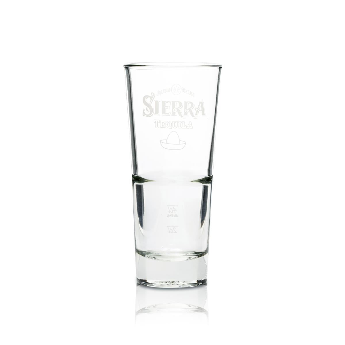 12x Sierra Tequila Glass Long Drink Stackable 296 ml White Lettering – View 2