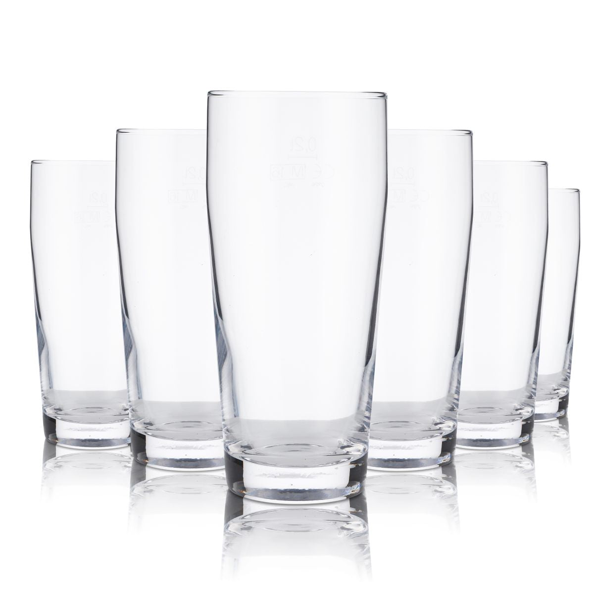 12x Willi Beaker Glass 0.2l Universal Drinking Glass Arcoroc Water Juice Lemonade Soft Drink Beer