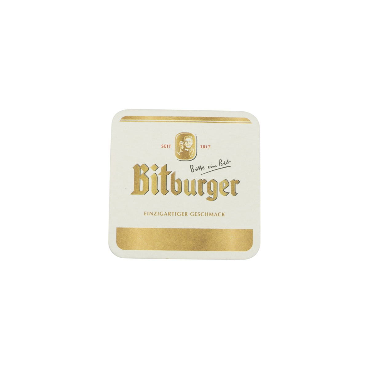 150x Bitburger beer coasters, 10x10cm, glass beer mats, table protectors