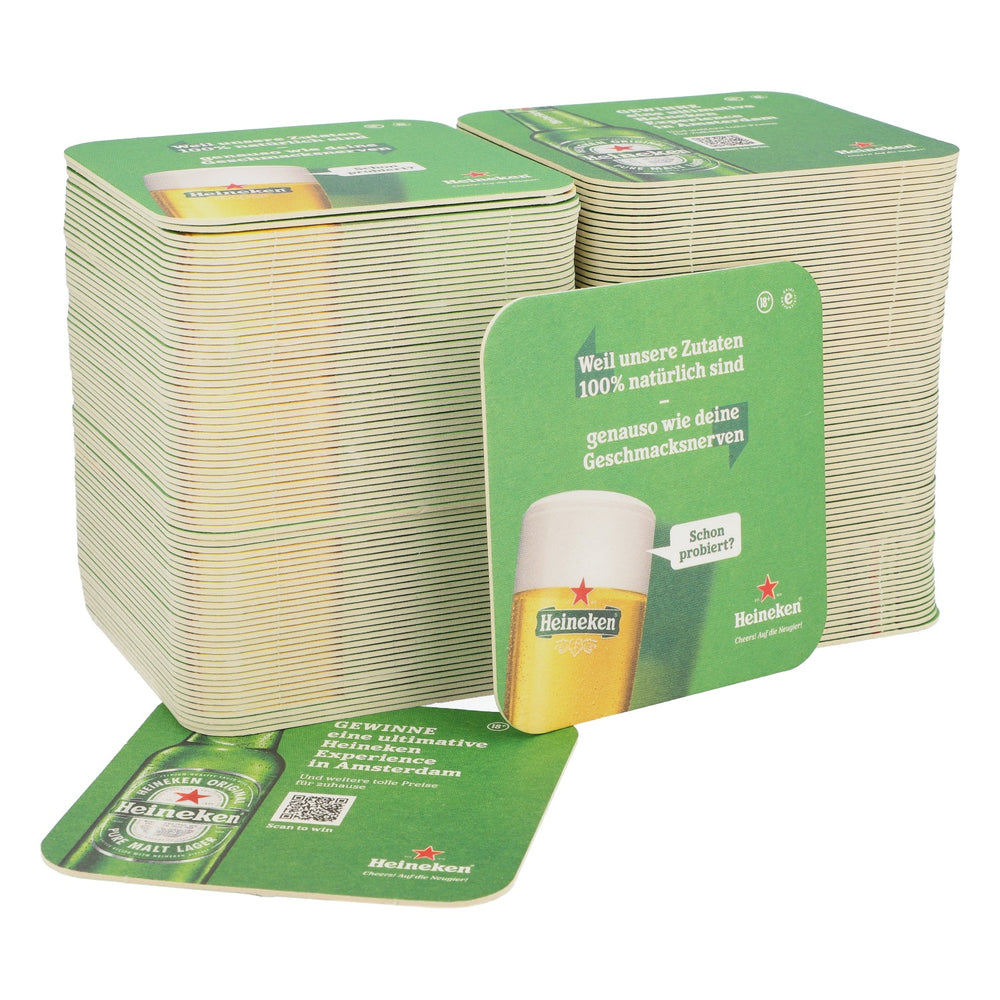 150x Heineken beer coasters, 9.3x9.3 cm "...that it's vegan?"