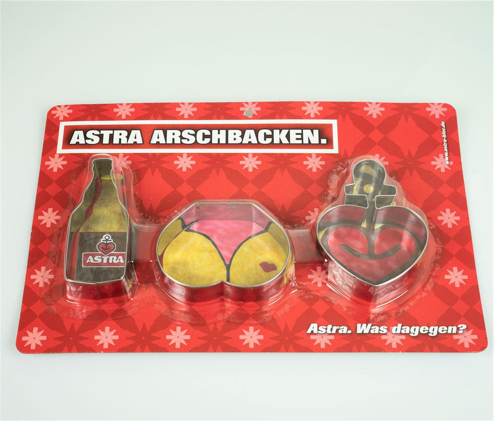 1x Astra beer cookie cutter butt cheeks, set of 3