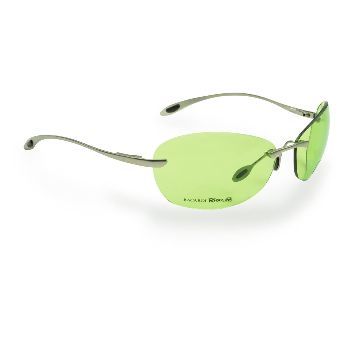 1x Bacardi Rum Rigo sunglasses in green with case