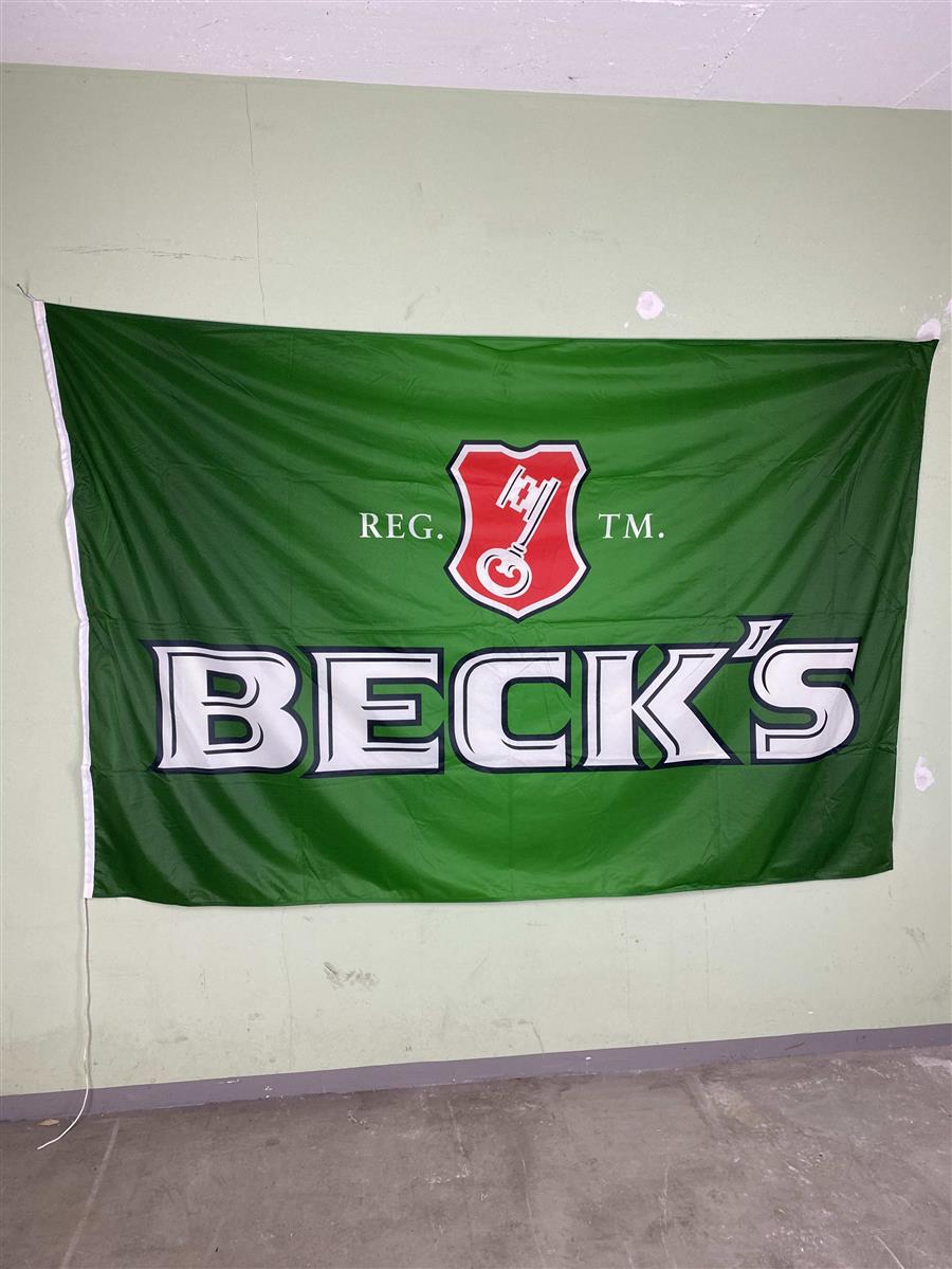 1x Beck's beer flag, green, 220 x 140 – View 2