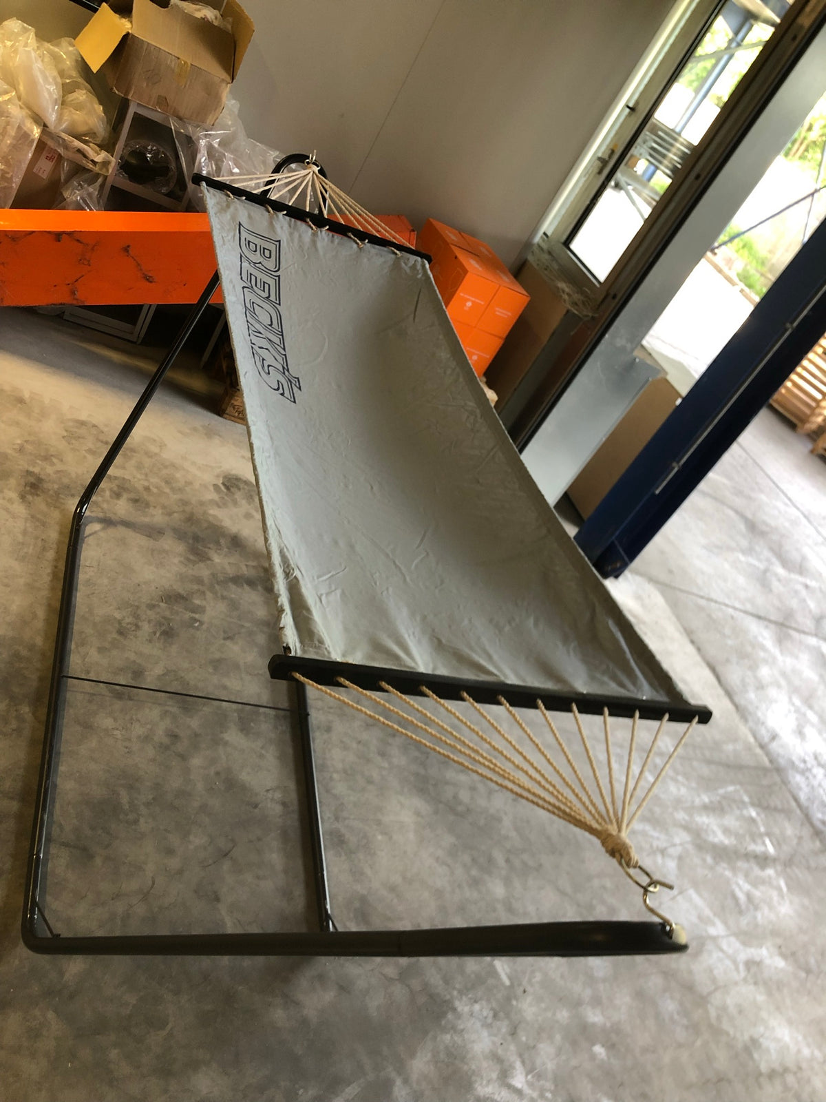 1x Becks Beer Hammock, gray with frame – View 9