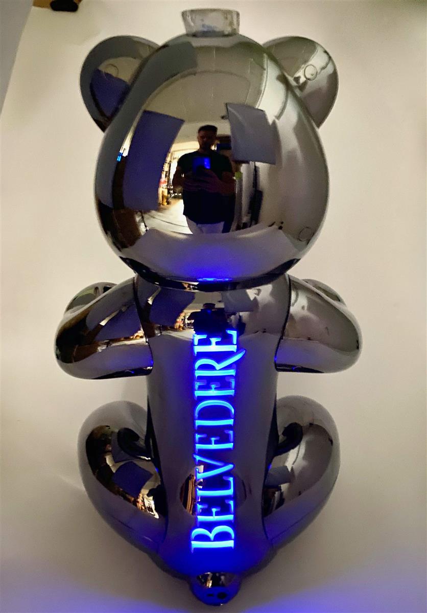 1x Belvedere Vodka Glorifier LED Bear Silver 3l – View 3