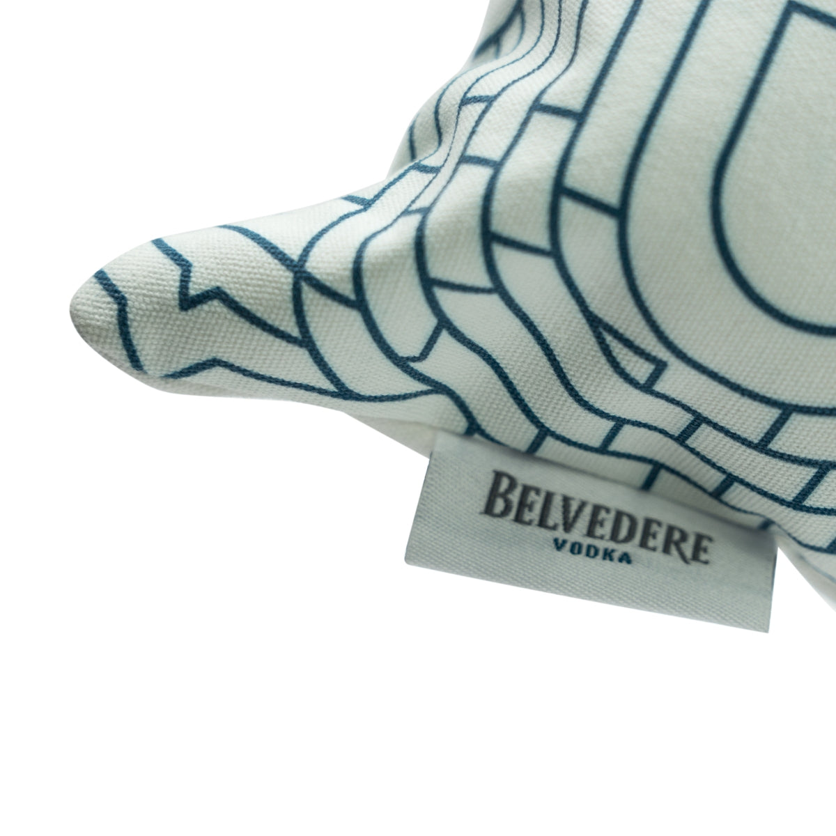1x Belvedere Vodka cushion, white with blue logo – View 4