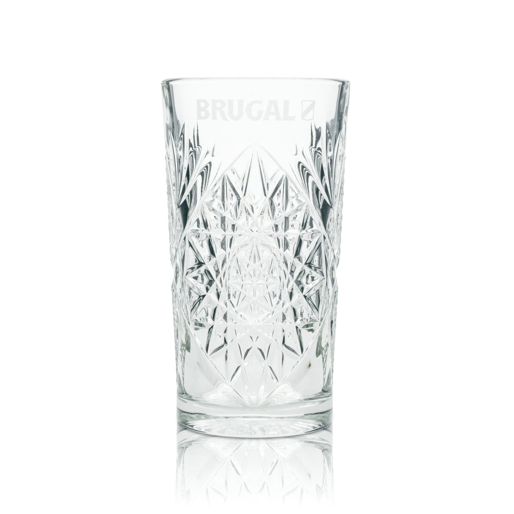 1x Brugal Rum Long Drink Glass Crystal 470ml