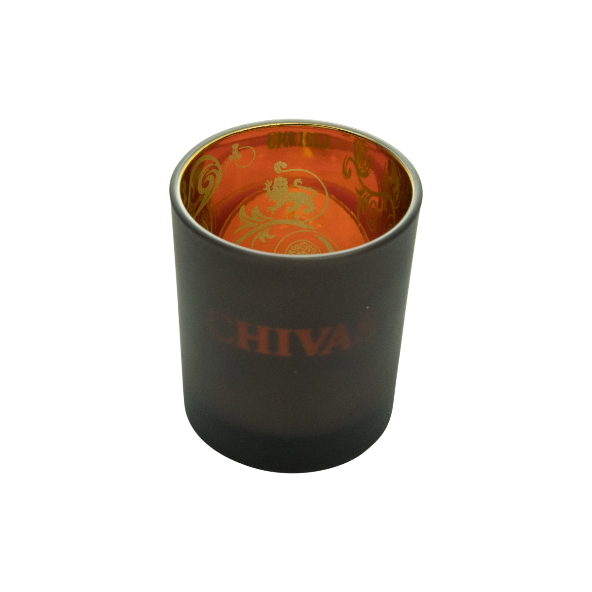 1x Chivas Regal Whiskey Tealight Black Inside Gold with Decorations and Candle – View 2
