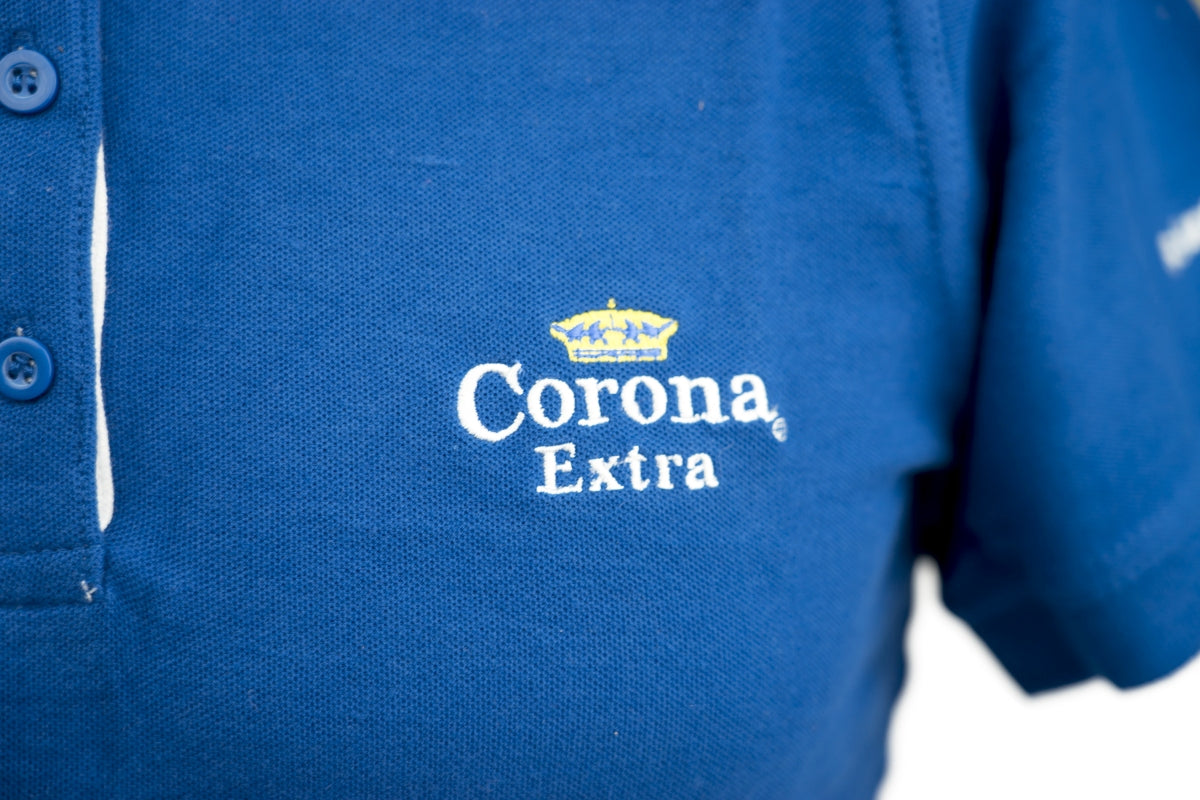 1x Corona Beer Polo Shirt Women's Blue Size S – View 4