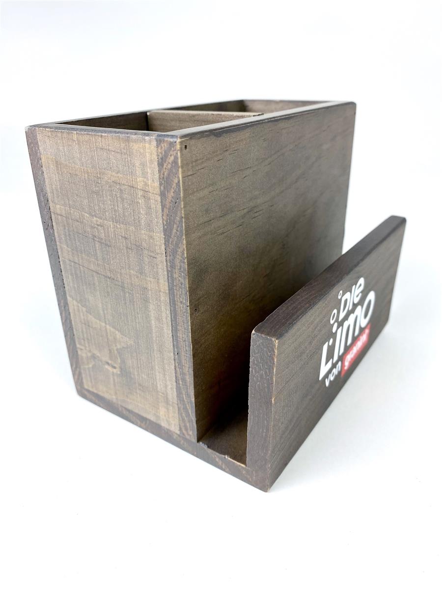 1x Limo Soft Drinks Napkin Holder Wooden Table Display – View 2