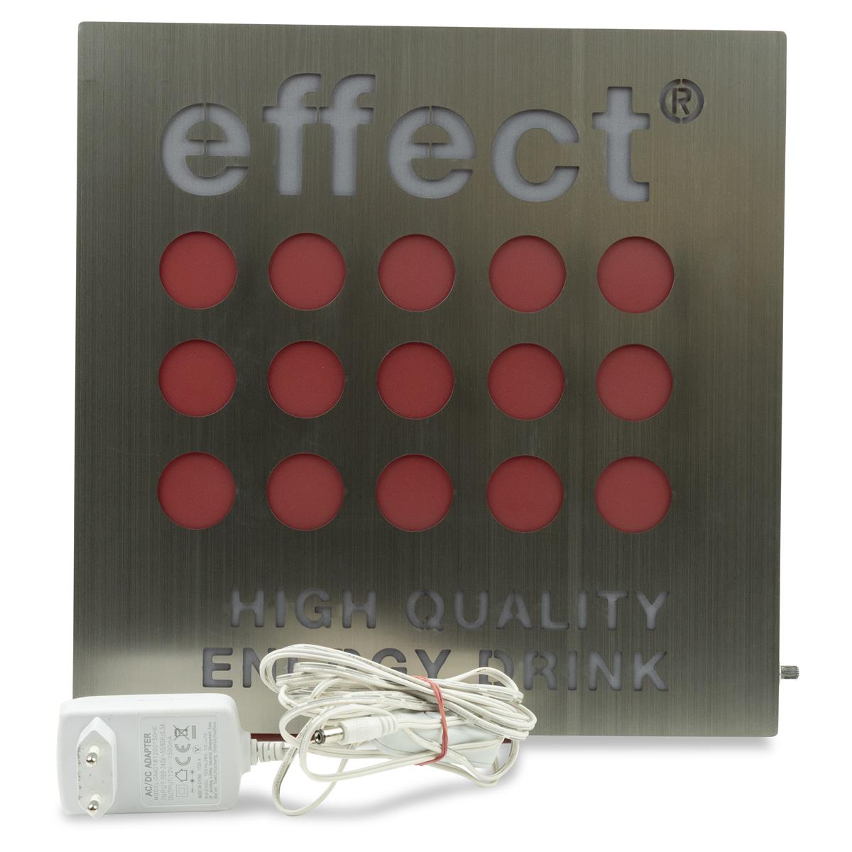 1x Effect Energy Neon Sign, Square, Silver/Red, 30 x 30 – View 4