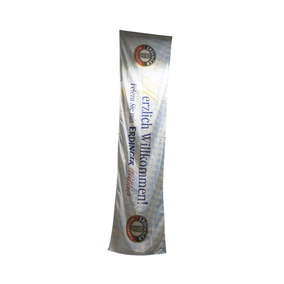 1x Erdinger beer flag Welcome Light blue