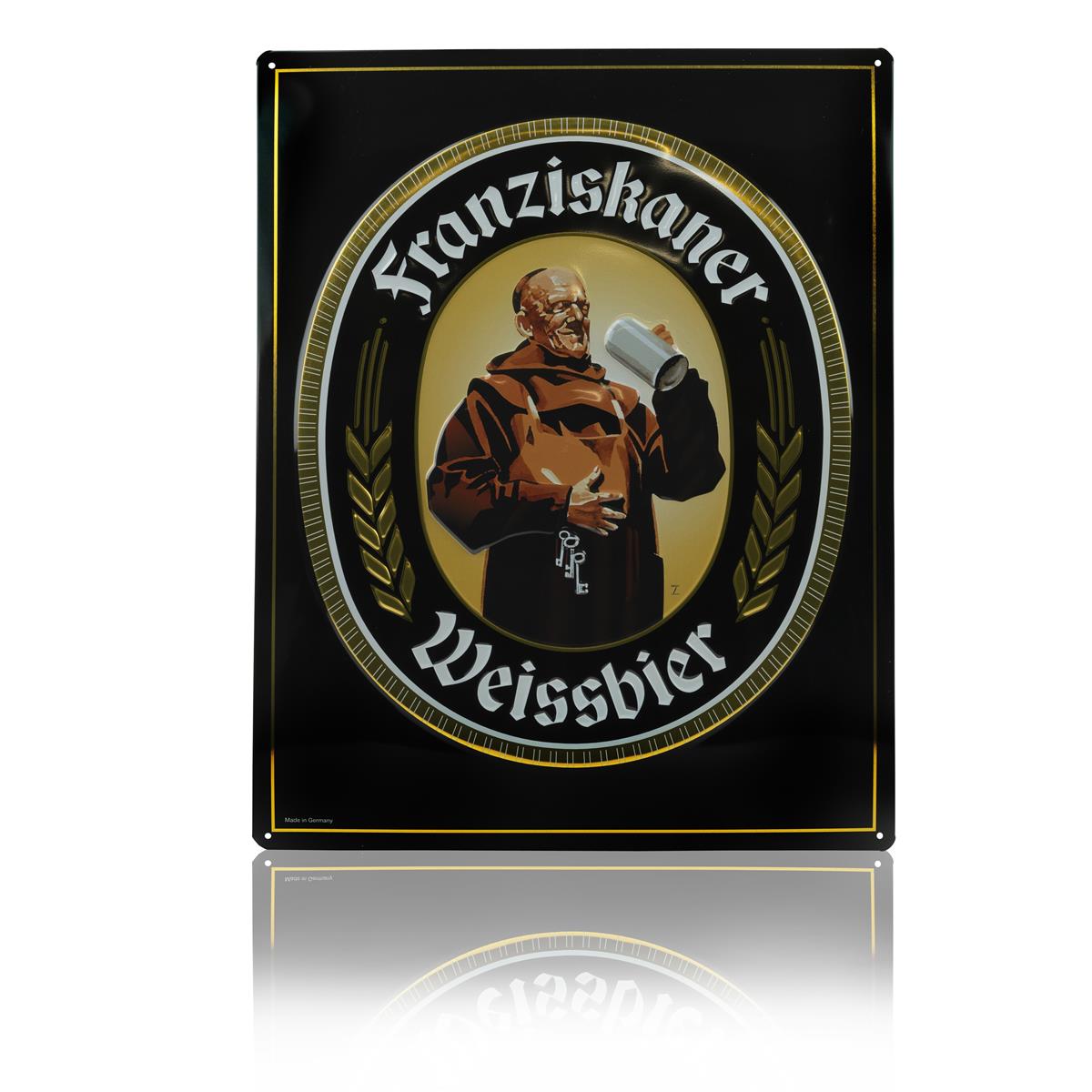 1x Franziskaner beer enamel sign, large, 40x50