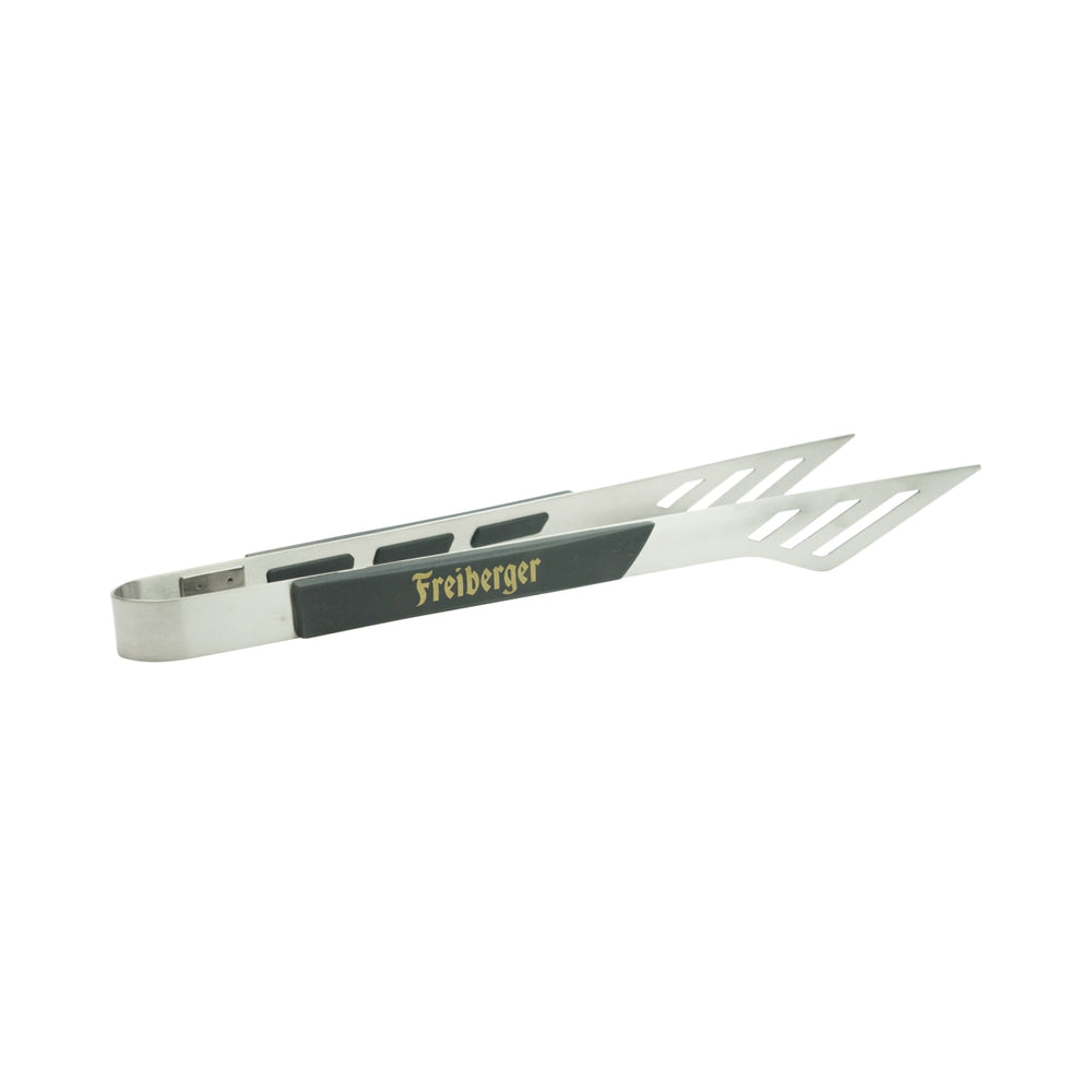 1x Freiberger beer grill tongs, metal with black handle