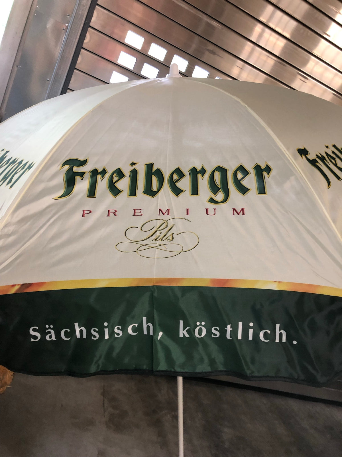 1x Freiberger beer parasol yellow/green 1.50m – View 2