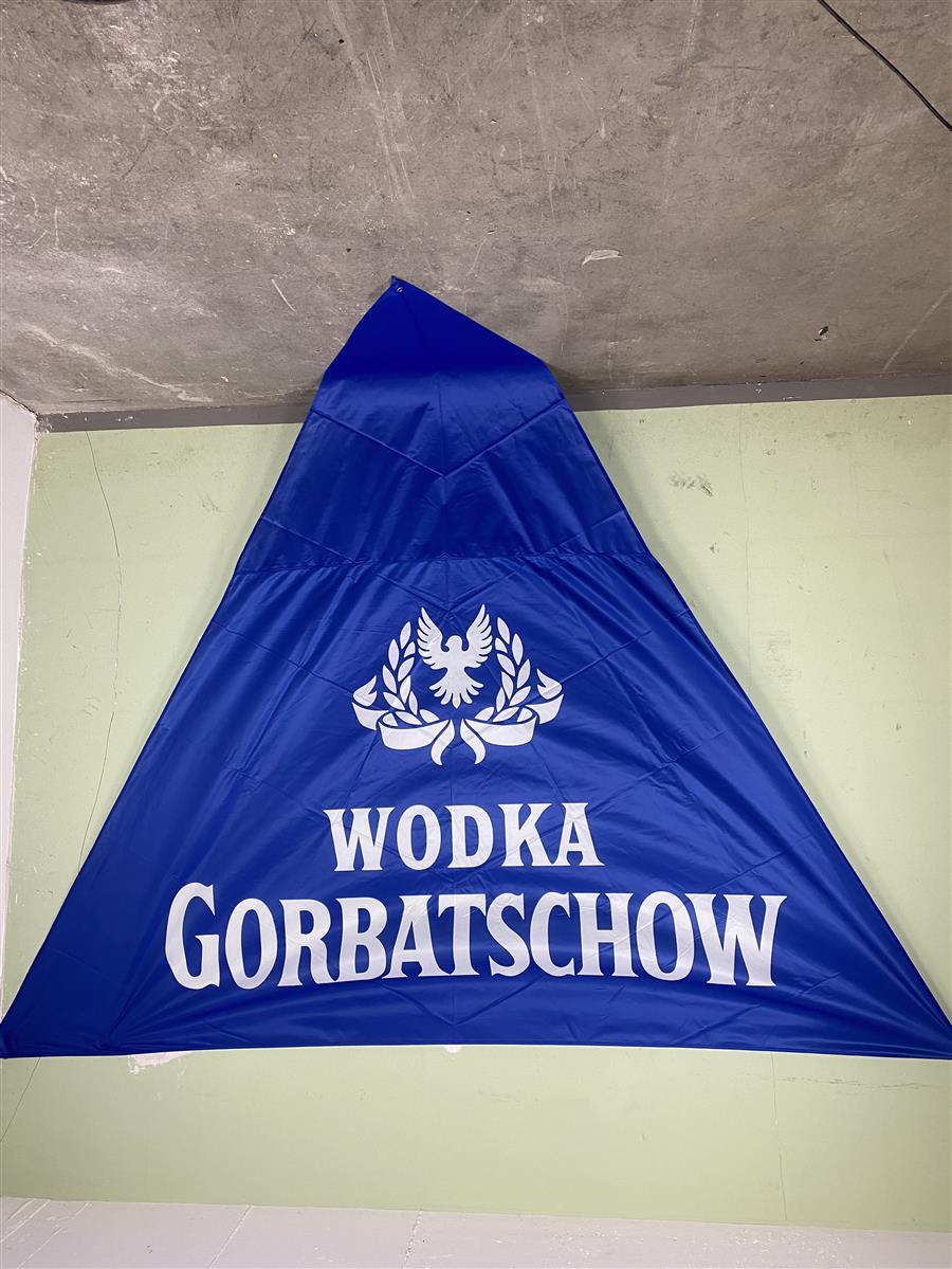 1x Gorbachev Vodka Flag 3 Corner Blue Banner 300x300x300