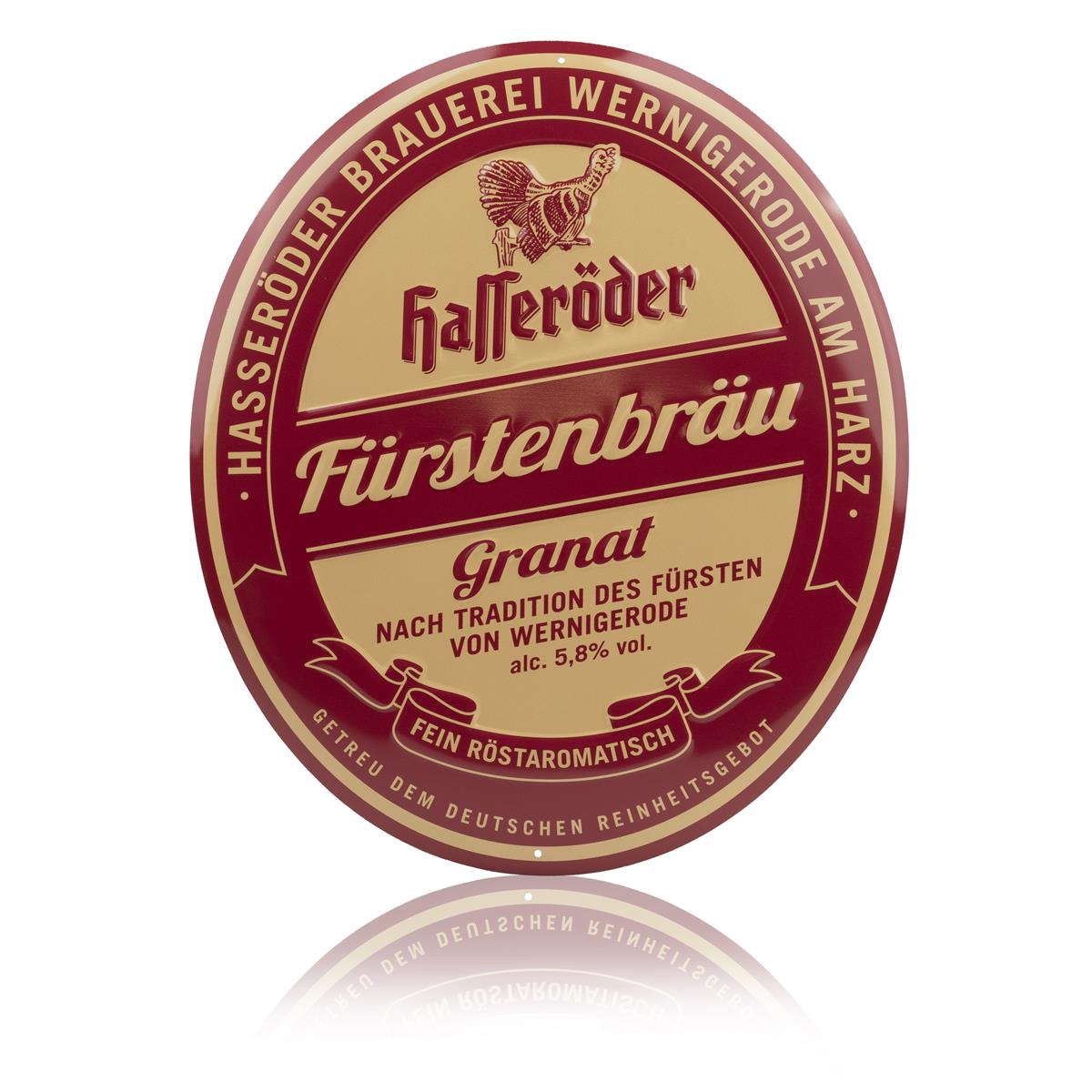 1x Hasseröder beer enamel sign, oval, 36x42