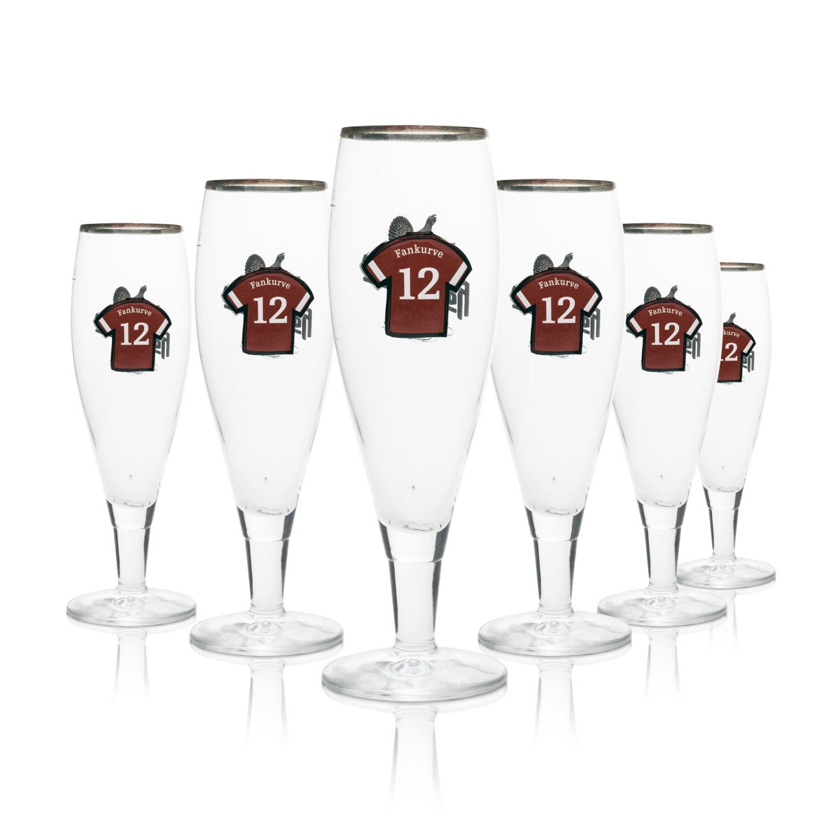 6x Hasseröder beer glass 0.3l cup fan jersey Ritzenhoff