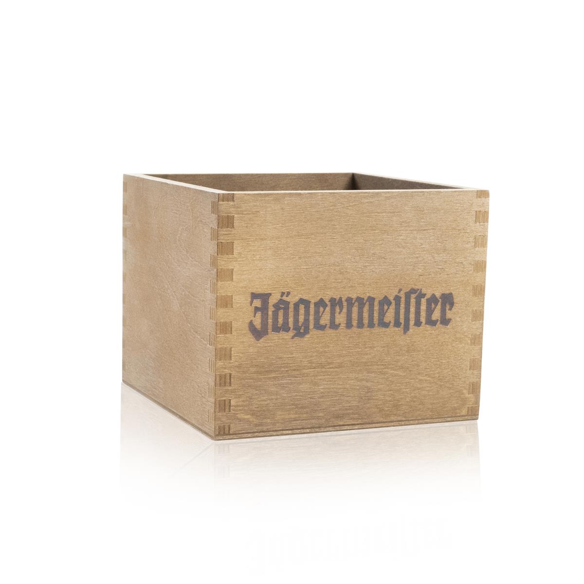 1x Jägermeister liqueur wooden box with chalkboard – View 2